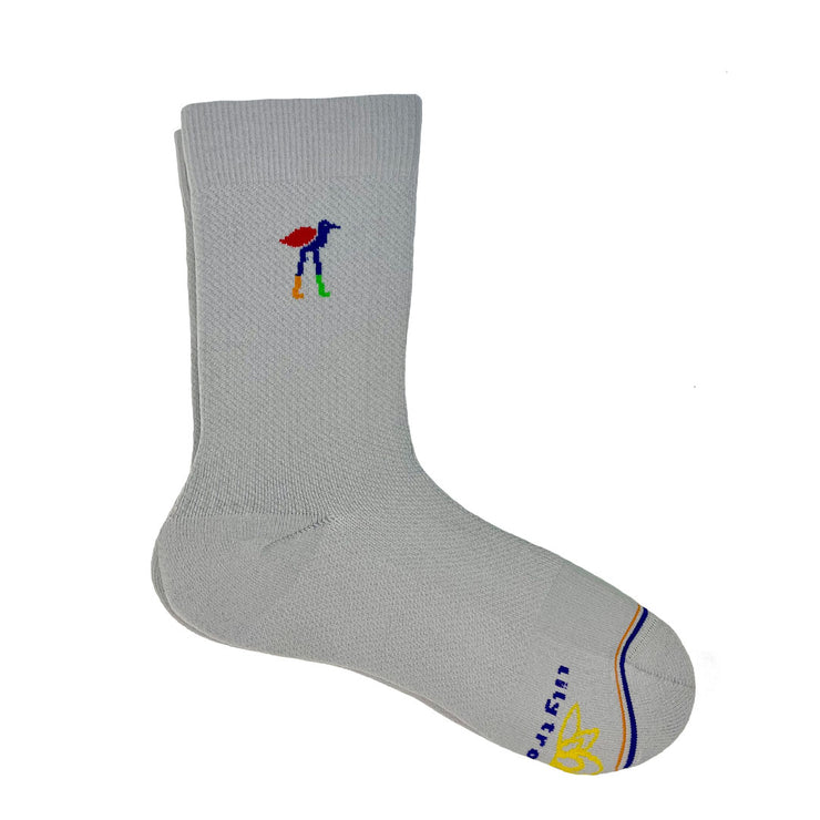 Solid Light Grey Pride Crew Socks