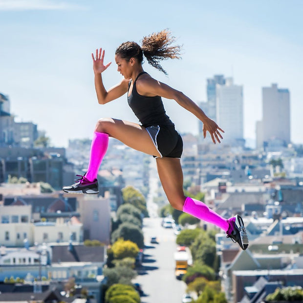 Solid Pink Compression Socks